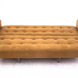 Midcentury modern yellow fabric bouclé sofa, Denmark, 1960s.