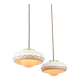 Mid-Century Italian Ceramic & Brass Pendant Lamps, Set of 2