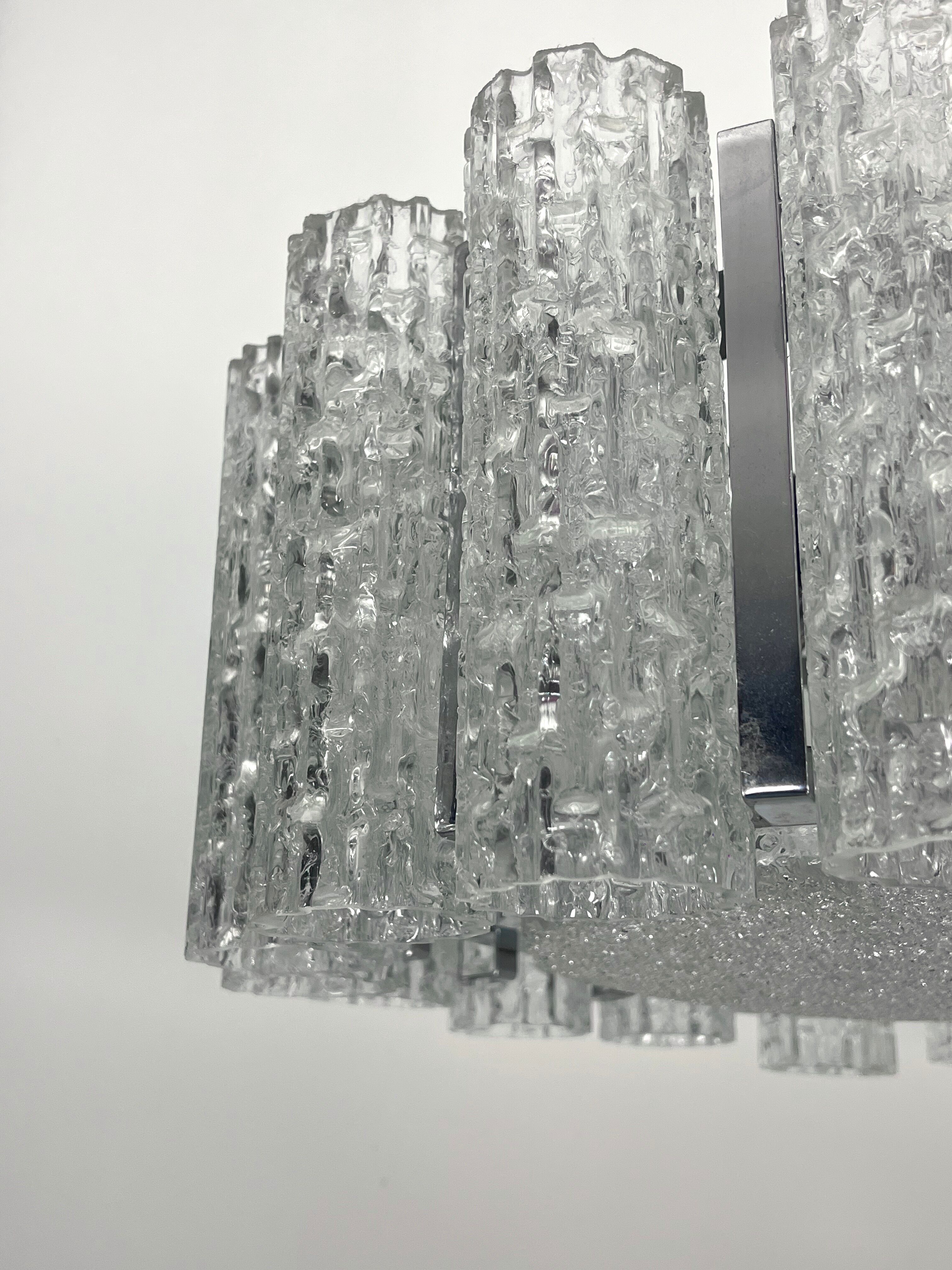 Set of two Mid-Century Murano glass element chandeliers. Italy 1960s