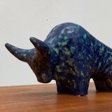 Ancient German sculpture Taurus in pottery by Otto Keramik.