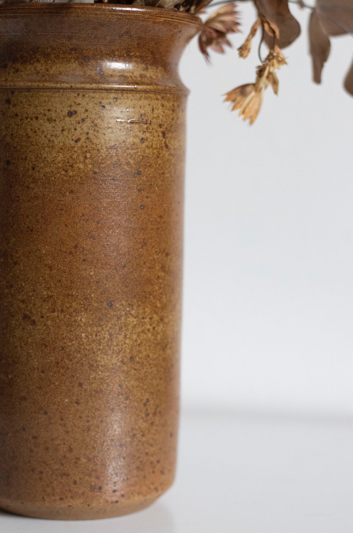 Vintage stoneware vase signed