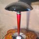 Vintage Red and Chrome Mushroom Lamp - 47x31 Space Age 1970s - Lamp