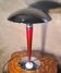 Vintage Red and Chrome Mushroom Lamp - 47x31 Space Age 1970s - Lamp
