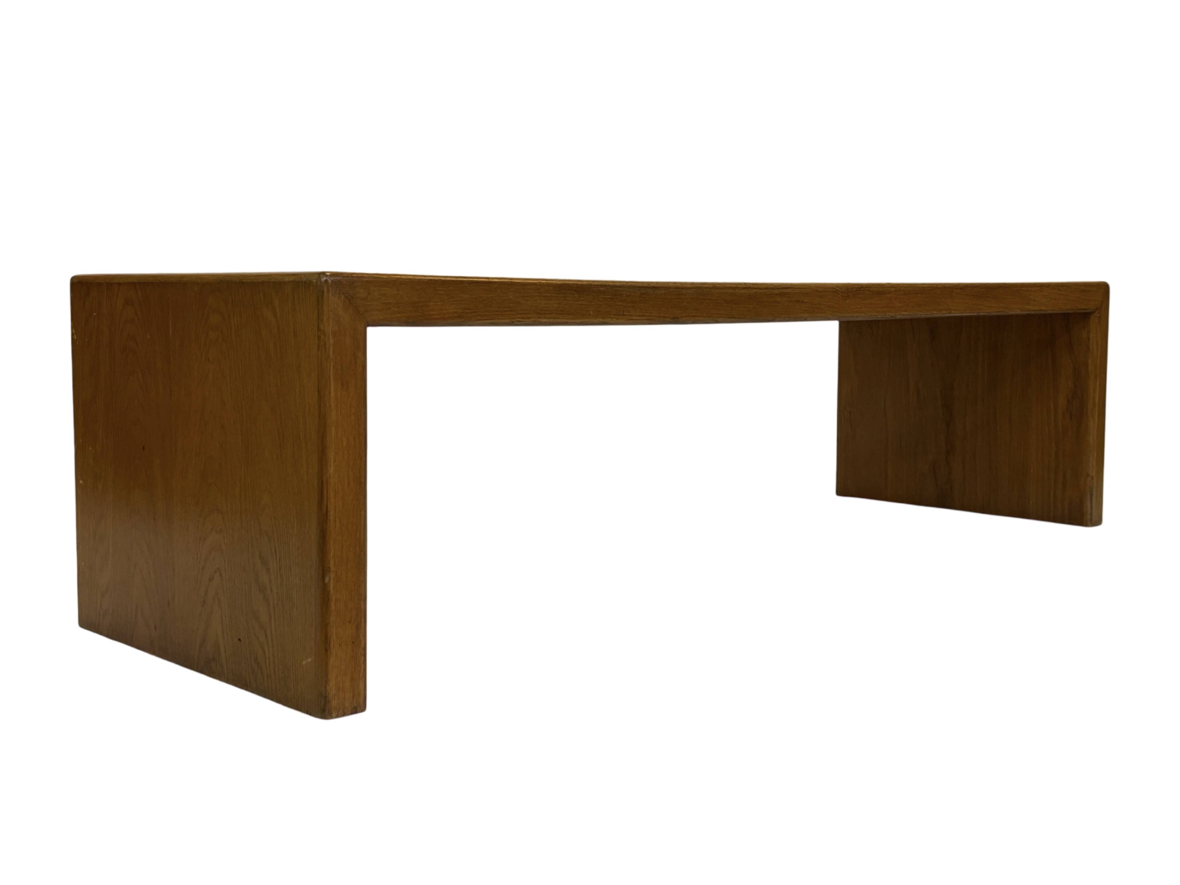 Minimalist vintage teak wood small solid bench