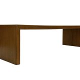 Minimalist vintage teak wood small solid bench