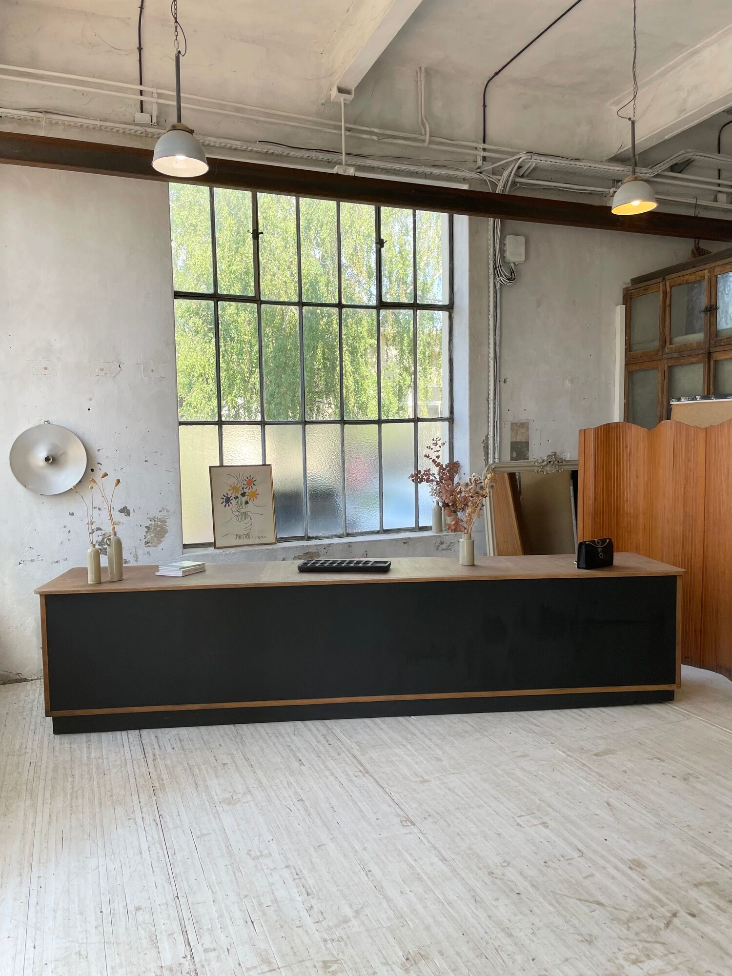 Two-sided counter sliding doors oak XXL 4m enfilade