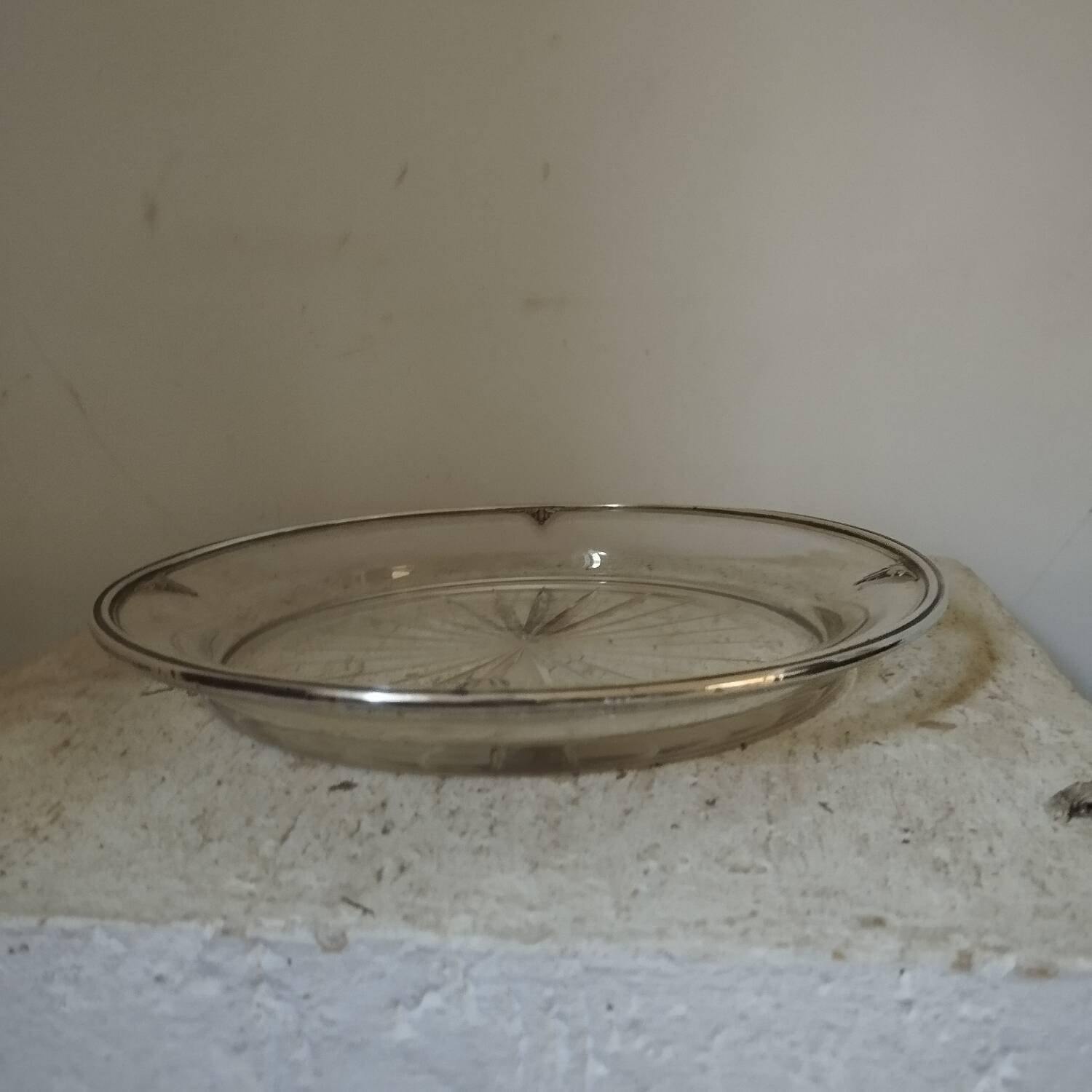 Solid silver crystal tray