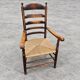 Early 20th century handcrafted and carved highback / ladder back chairs /