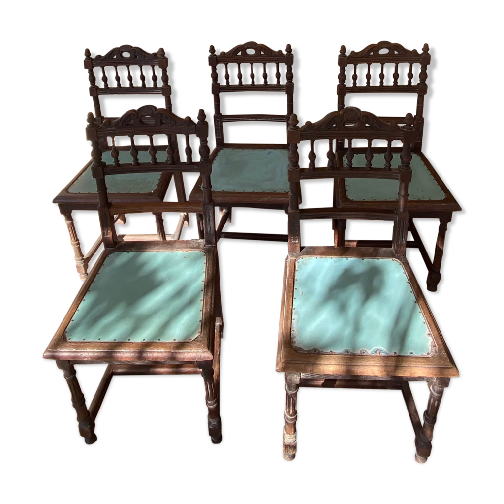 Lot 5 chaises style Henri II Selency