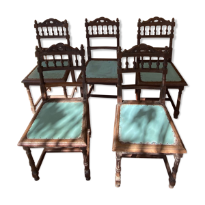 Lot 5 chaises style henri II