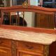 Desserte buffet with mirror background credenza and Louis XVI style marble top