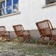 Trio de 3 fauteuils chaises rotin bambou vintage 1950