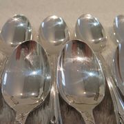 12 silver-plated mocha spoons by Christofle Marly, 10cm