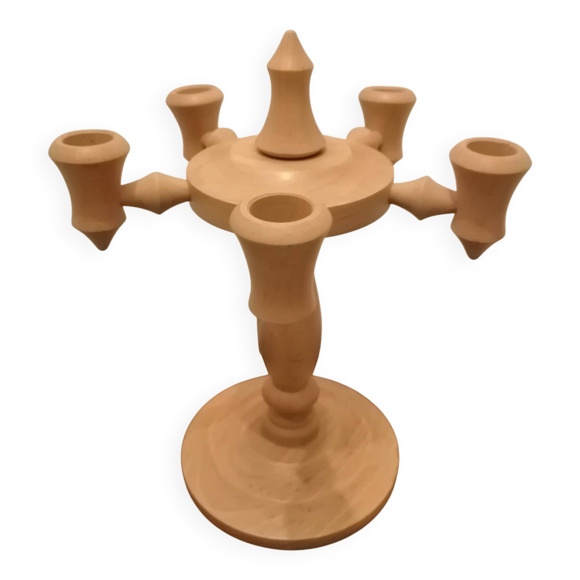 Scandinavian wooden candlestick holder