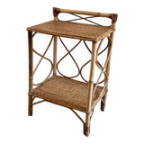 Vintage rattan bedside table 1960