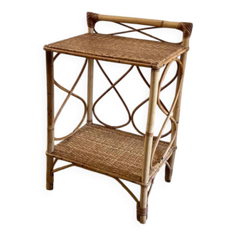 Vintage rattan bedside table 1960