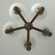 Lustre suspendu vintage rustique en forme de champignon, lumière en bois, années 1970