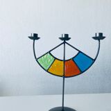 Bougeoir vitraux colorés