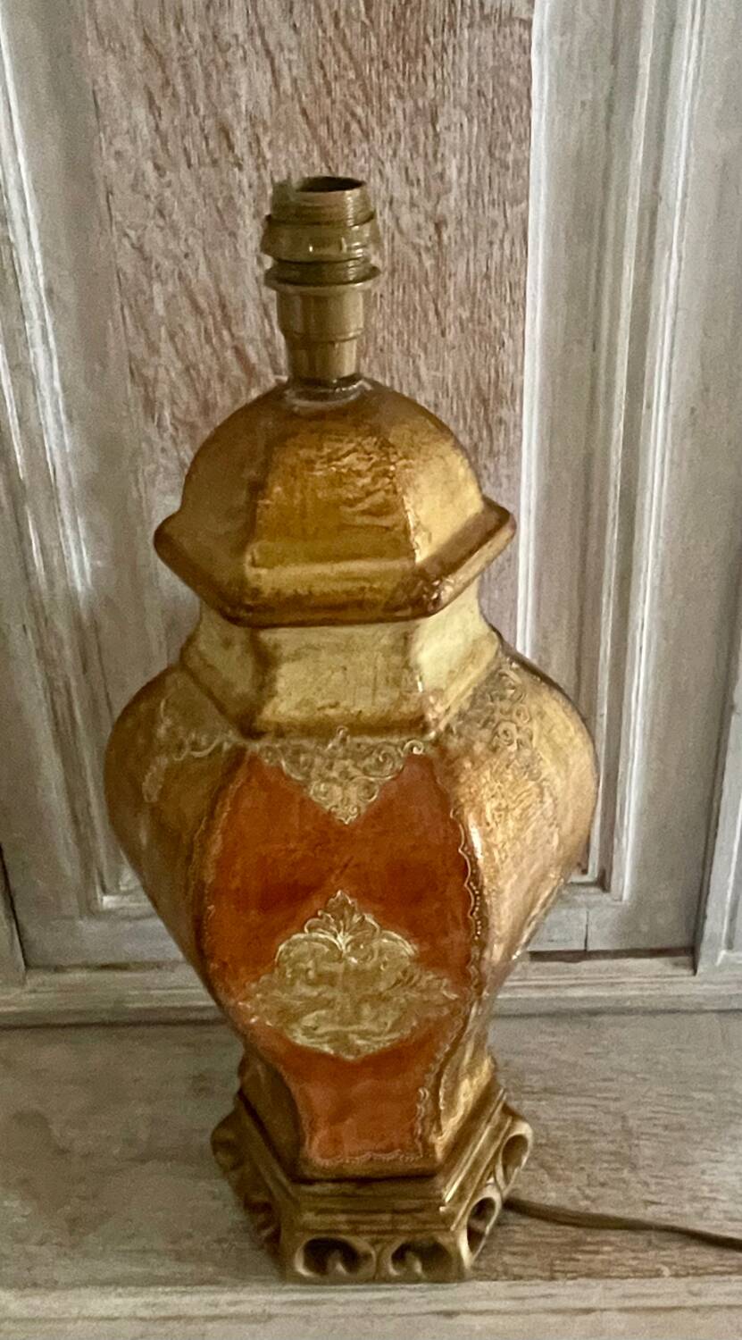 Lampe en céramique décor vénitien