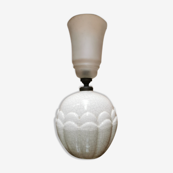 ART DECO design lamp, signed ceramic, Cracked 30's