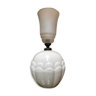 ART DECO design lamp, signed ceramic, Cracked 30's