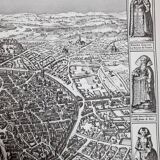 Vintage reproduction, Lutetia Parisiorum Urbis, 1618, after Sebastian Munster, 105 x 73 cm