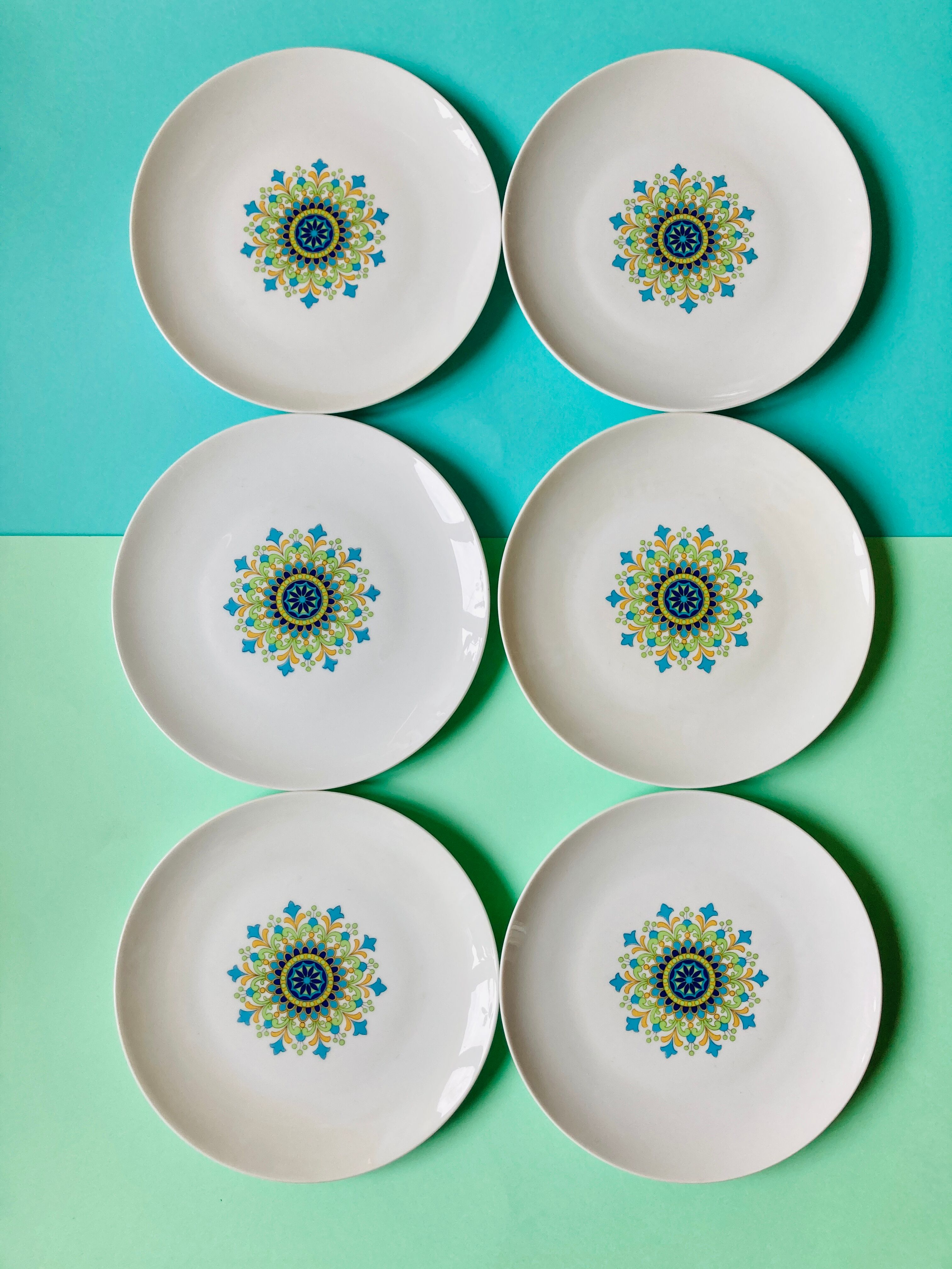 Lot of 6 plates 70s floral winterling marktleuthen bavaria-reto-cuisine