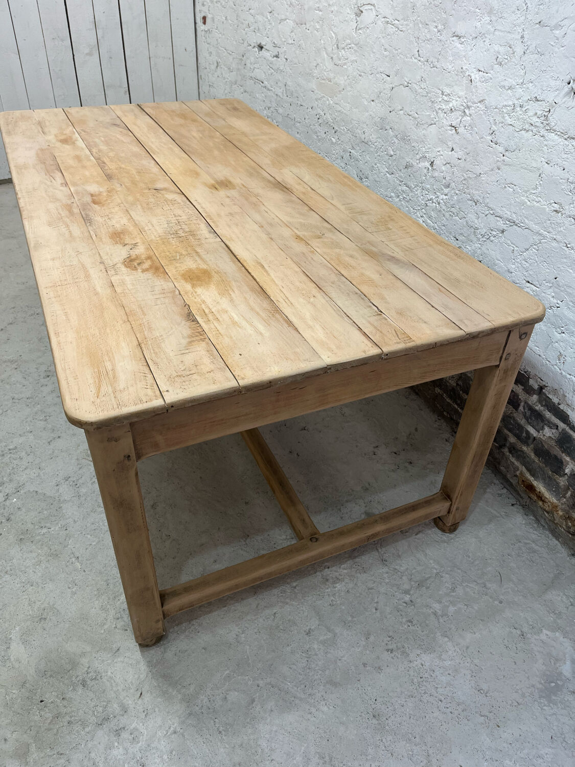 Light oak farmhouse table