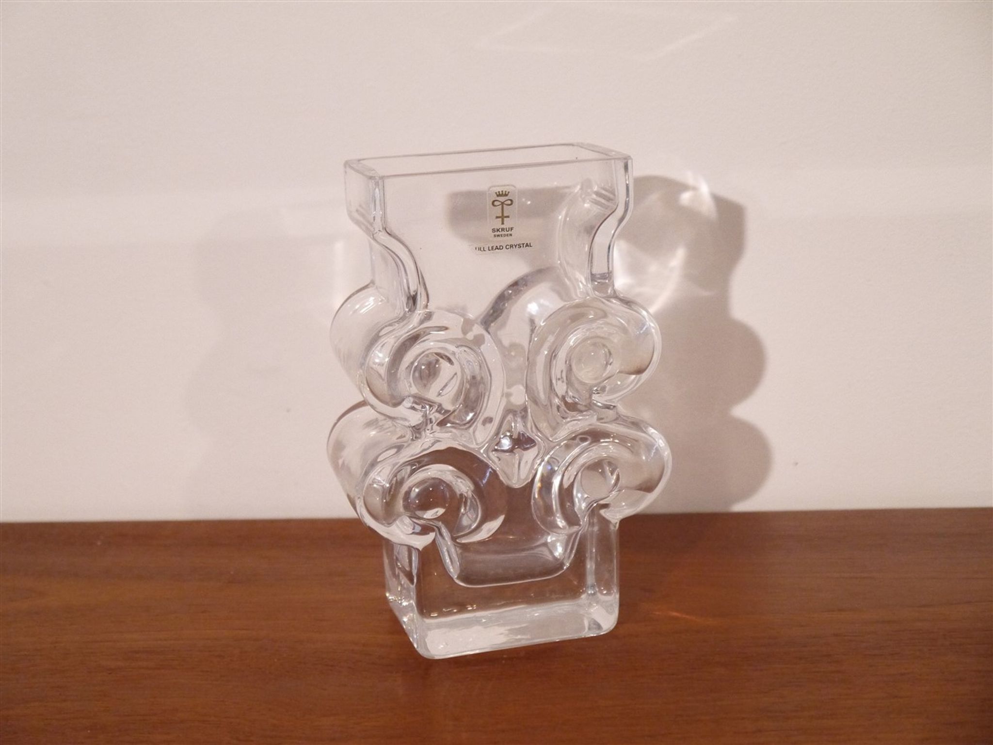 Vase en cristal de Lars Hellsten pour Skruf 1970