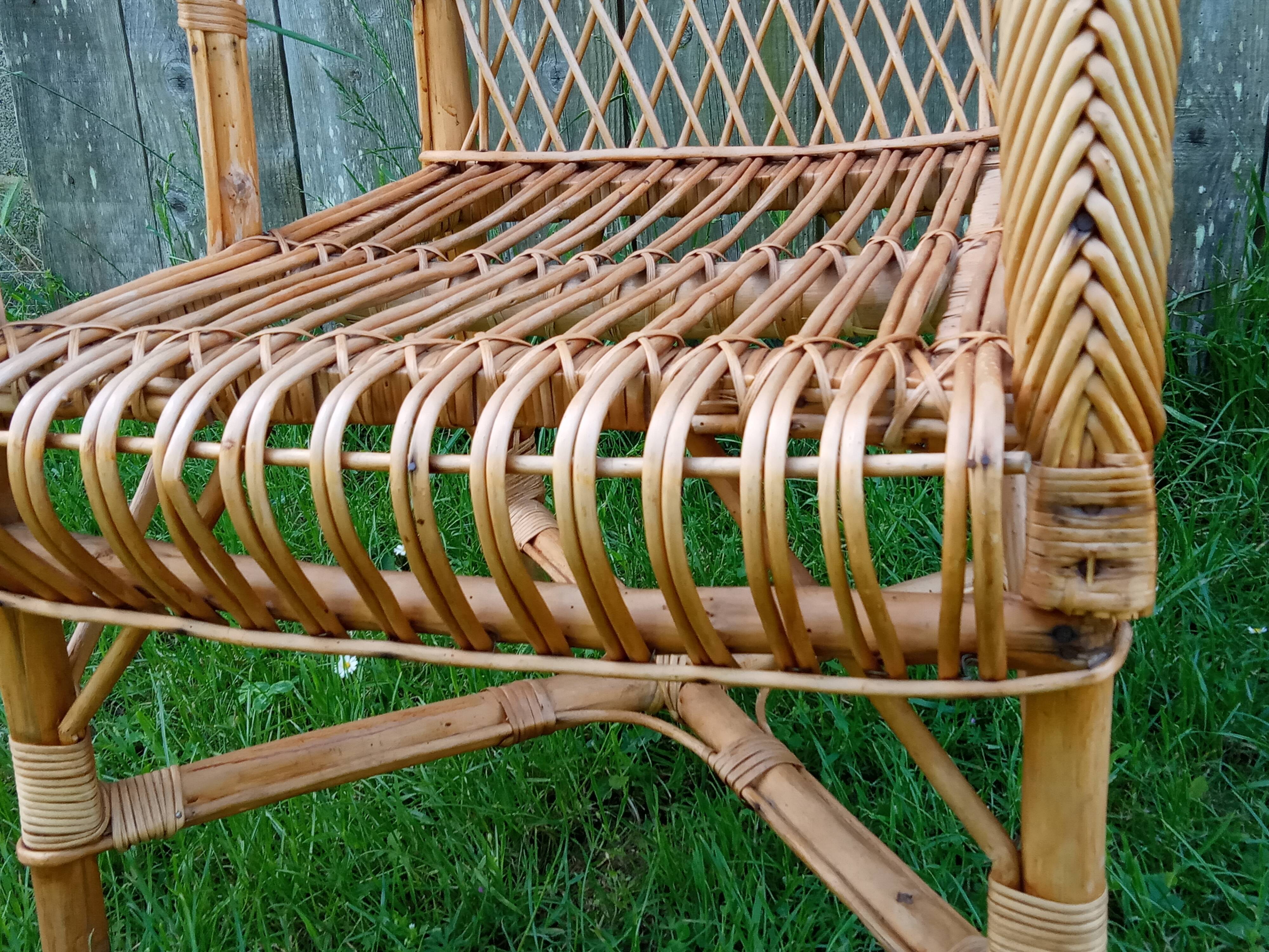 Rattan armchair 60s/70s