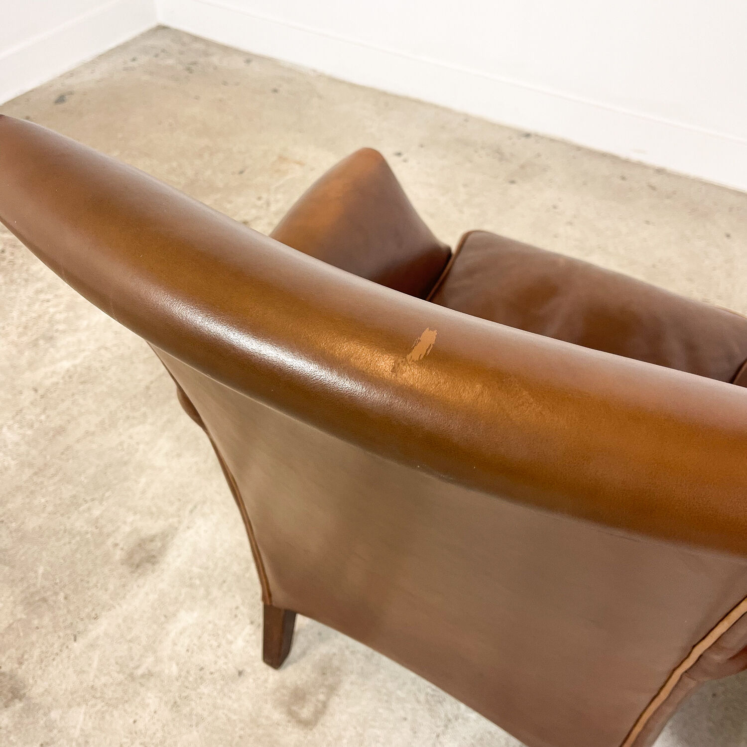 Ensemble de deux fauteuils en cuir vintage Delft