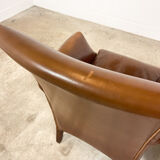 Ensemble de deux fauteuils en cuir vintage Delft