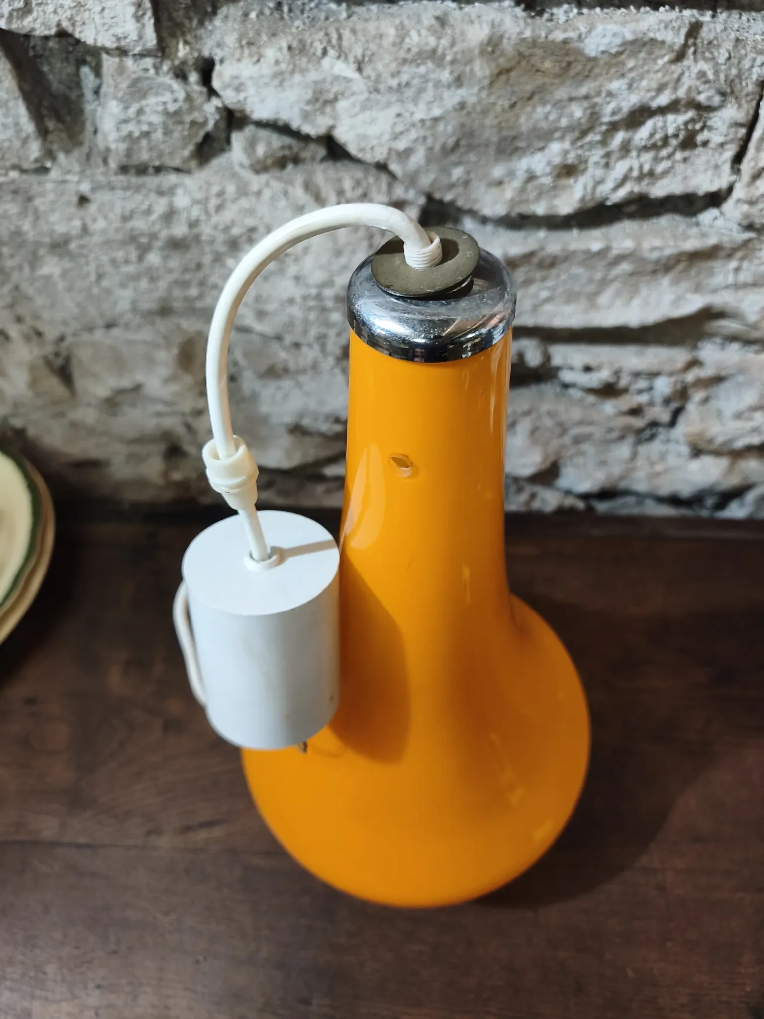 Suspension opaline orange vintage