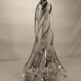 Twisted crystal lamp base signed vannes france 30cm