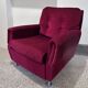 fauteuil velours rouge 1970