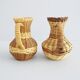 Paire de vases en rotin, vase tressé des années 1960