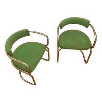 Pair of Zougoise Victoria designer armchairs