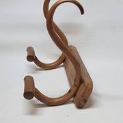 Double Patère bistrot Porte Manteau en bois courbé début XXème