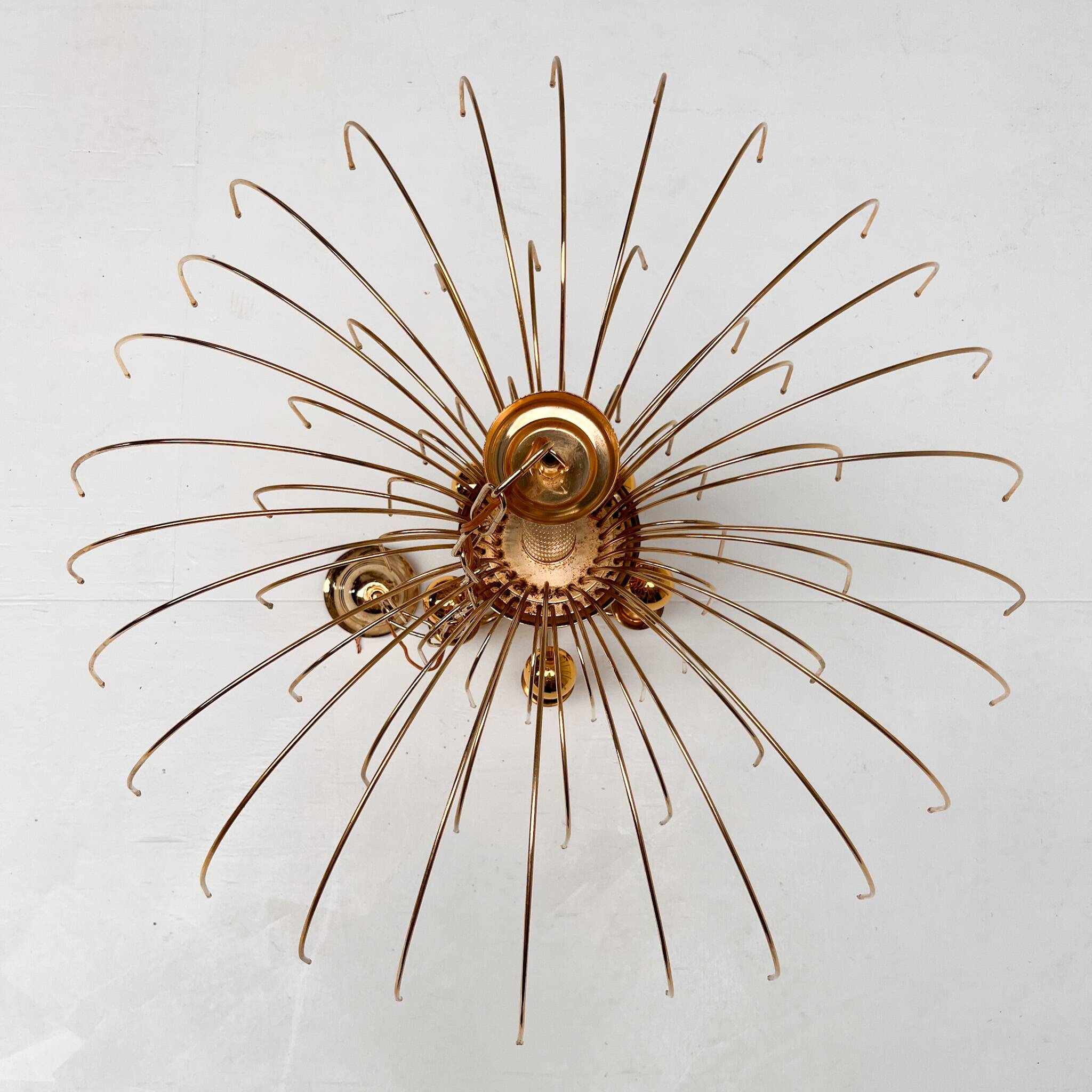 Italian Cascata chandelier with Murano drops, 1970s