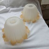 Pair of Art Deco glass tulips / pendant lights