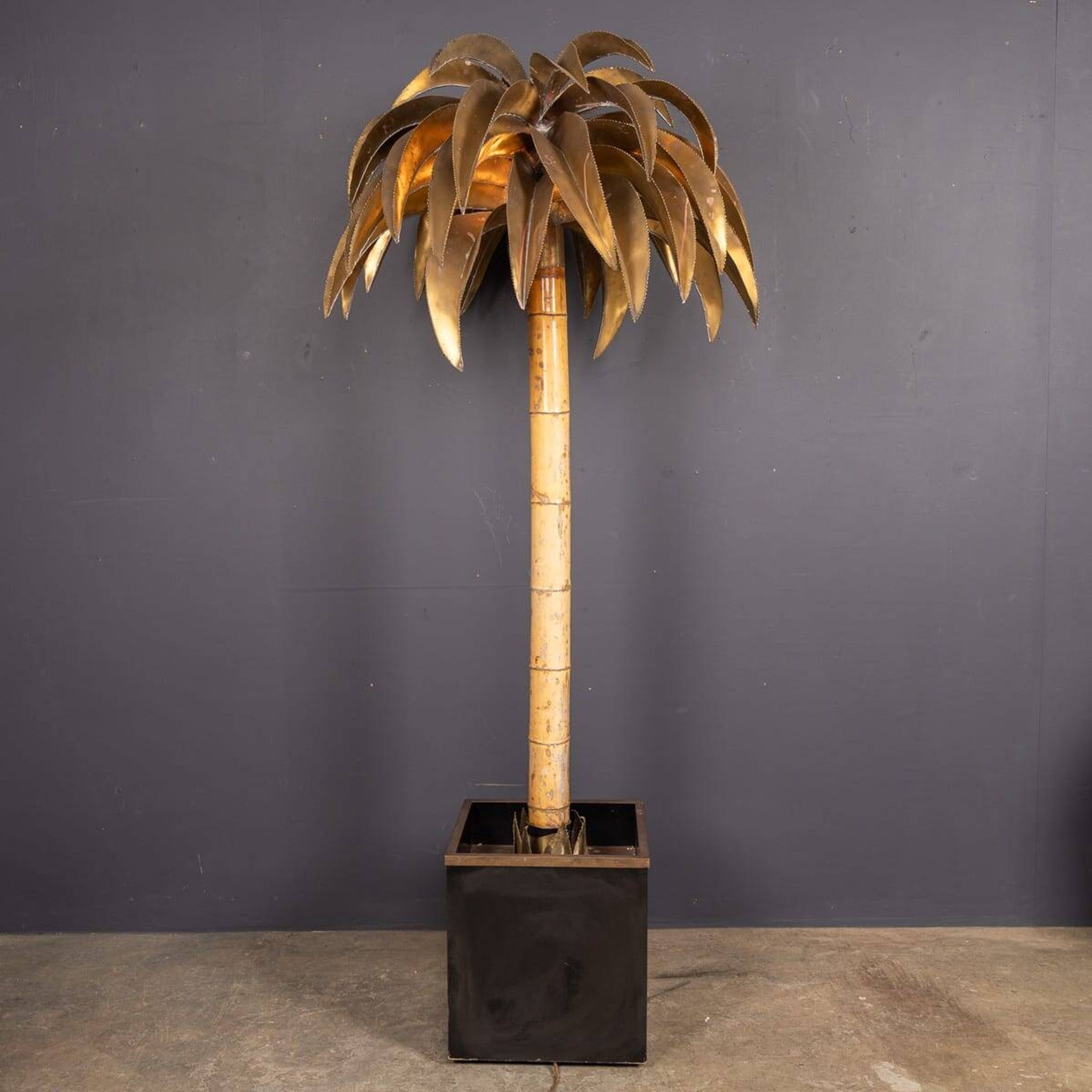 20thC French Palm Tree Floor Lamp, Christian Techoueyres For Maison Jansen