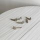 set of 6 silver metal swan-shaped knife holders