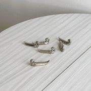 set of 6 silver metal swan-shaped knife holders