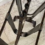 Vintage Brutalist Steel Magazine Rack