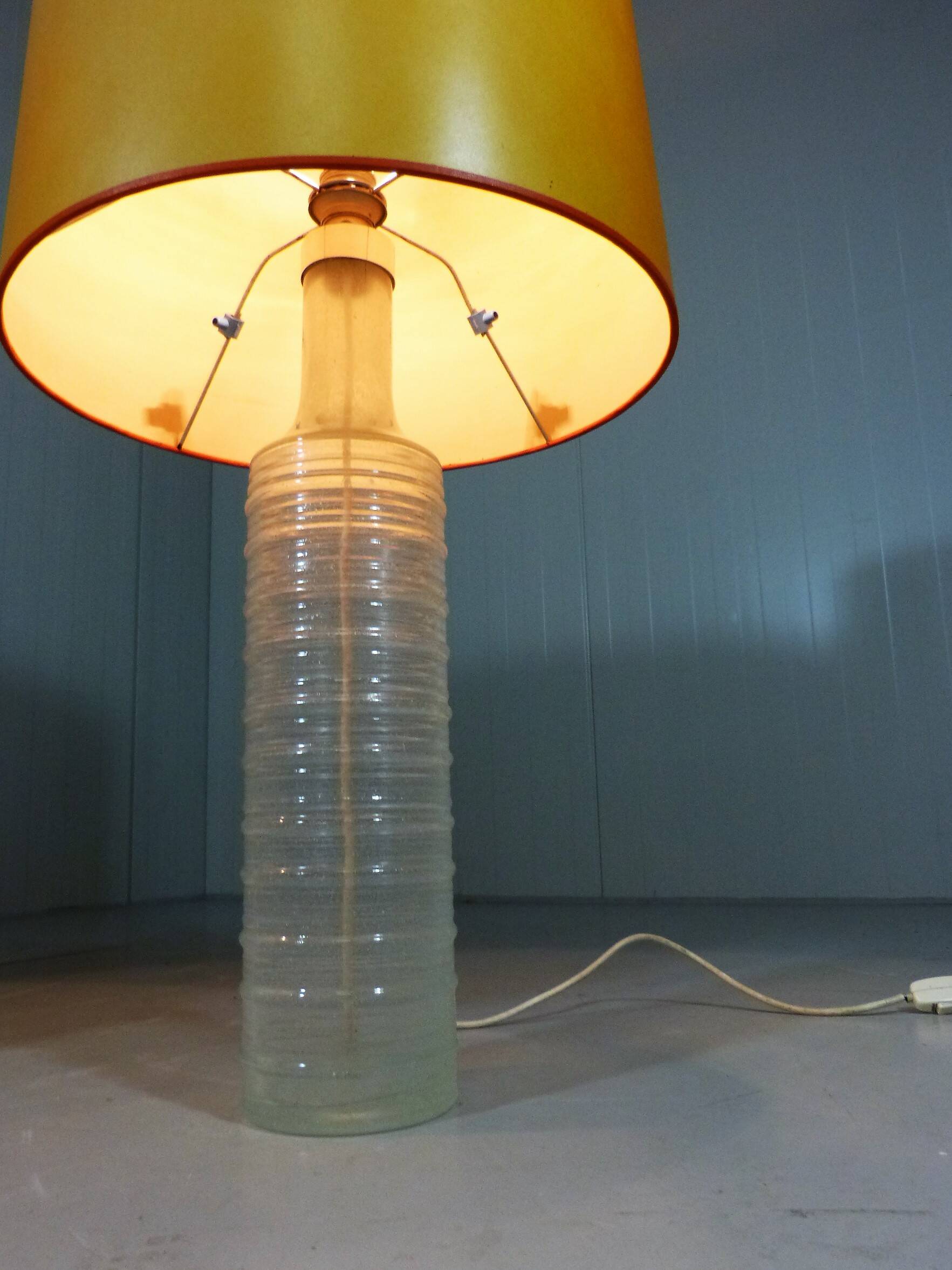Set of 2 large glass table lamps 1960’s
