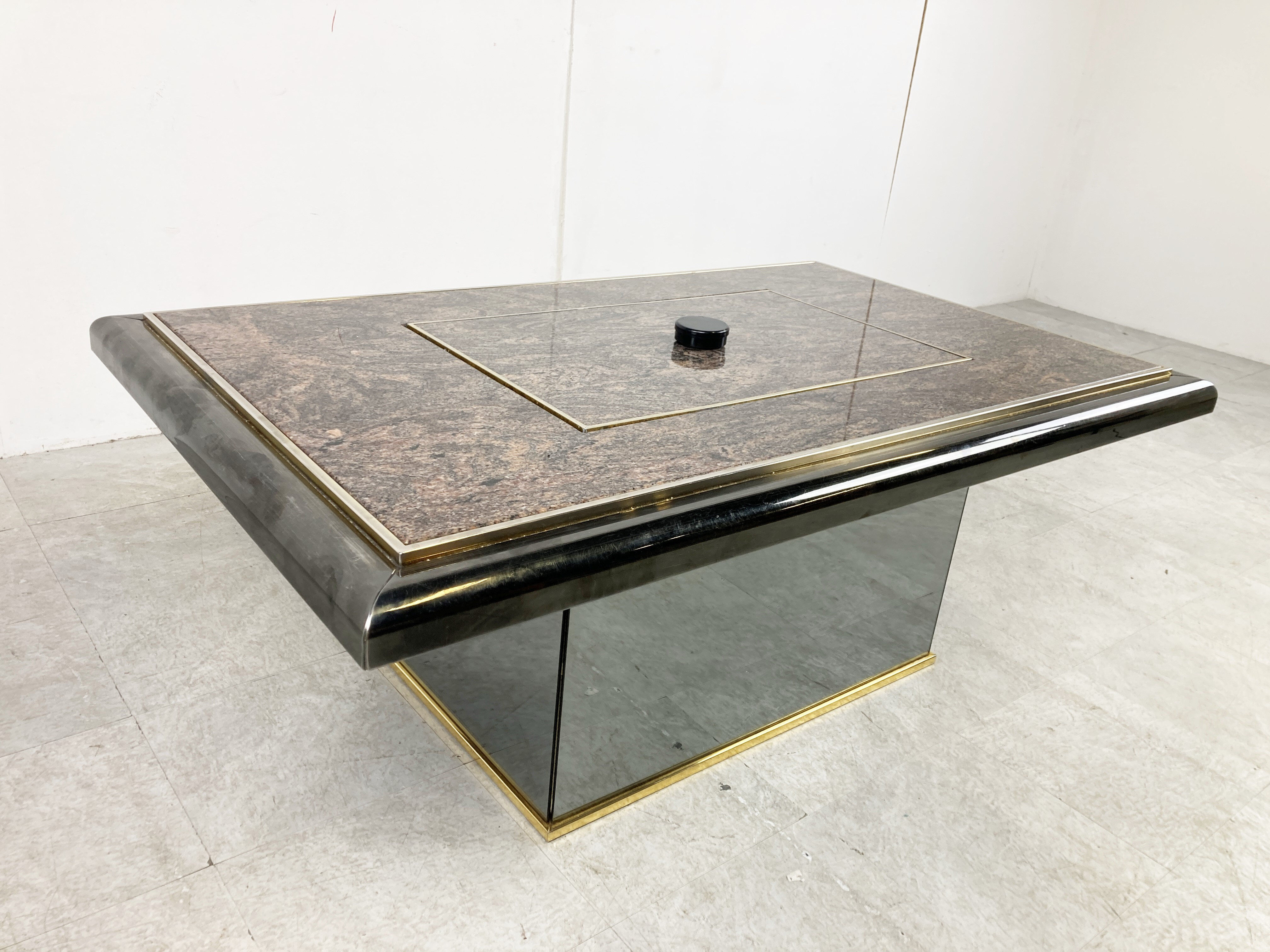 Vintage hidden bar coffee table by Fedam, 1980s