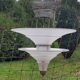 Art Deco chandelier in bronze and silvered brass double sink in opalescent glass
