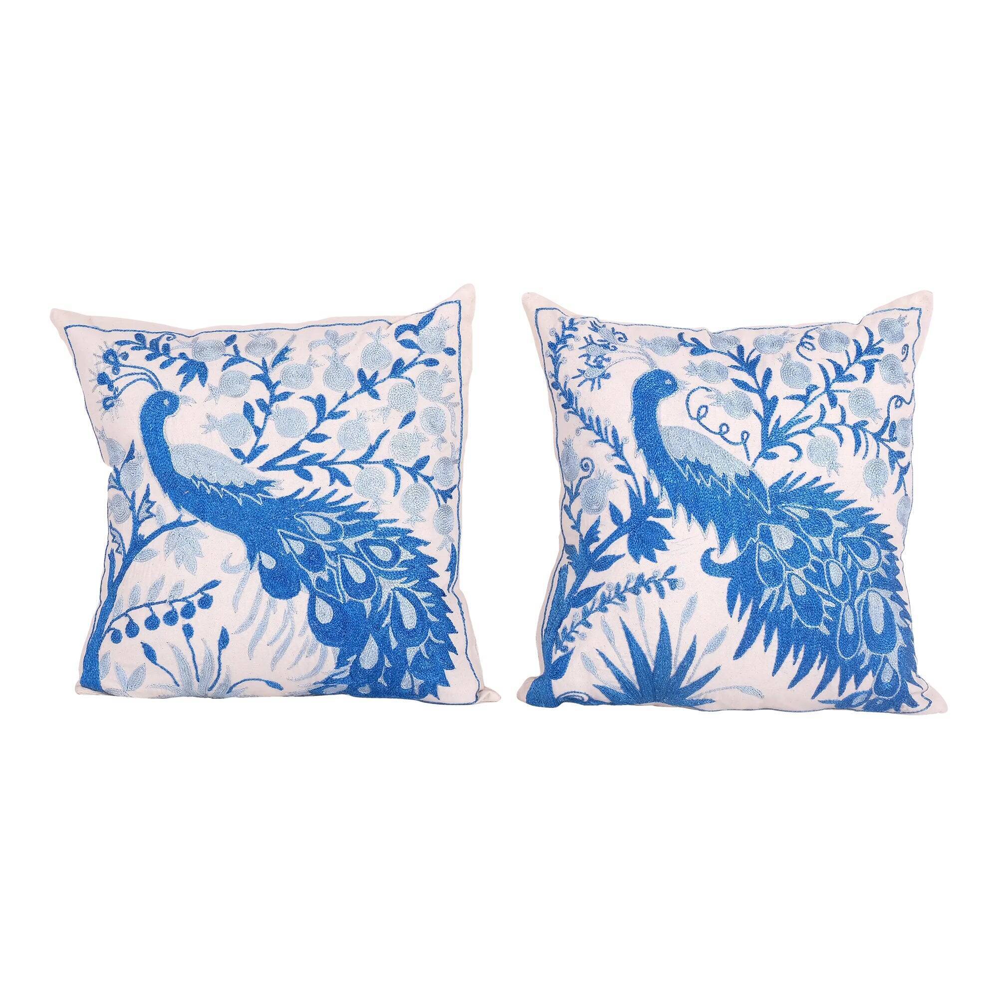 Set of 2 vintage embroidered cushion covers 46x46 cm