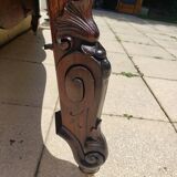 Bed in solid walnut and very old walnut burl