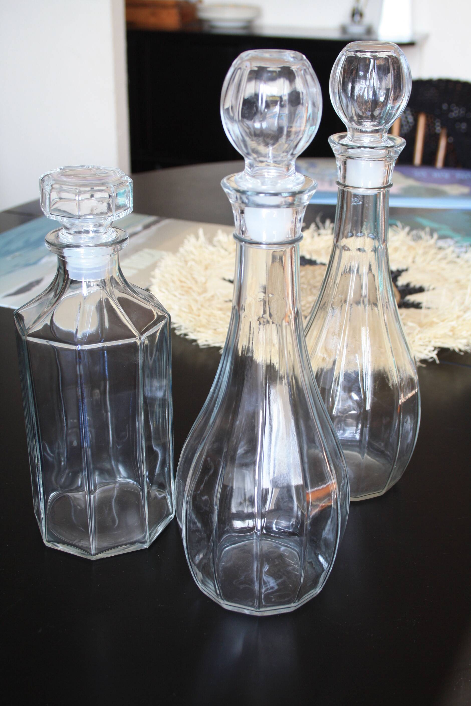 2 carafes en verre Fidenza